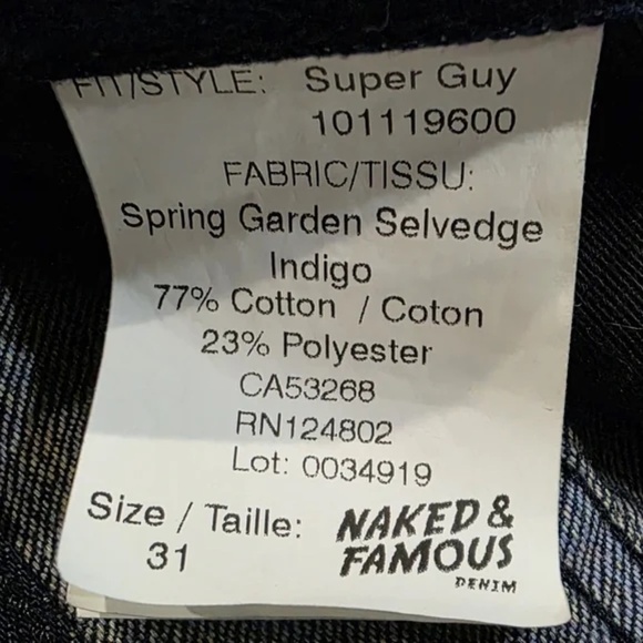 Naked and Famous Spring Garden Selvedge Jeans Super Guy - Picture 9 of 9